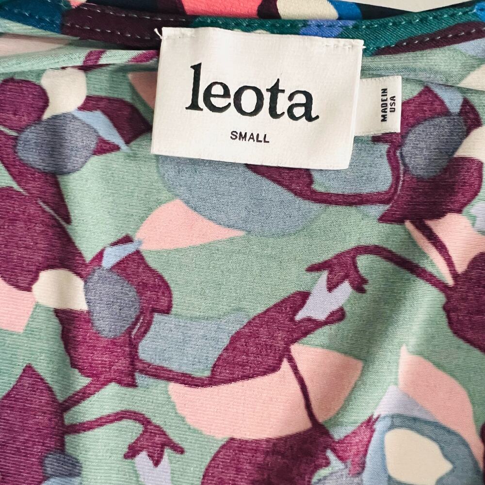 Leota Printed Surplice Neck Three Quarter Sleeve Dress Size S Small - Picture 4 of 8